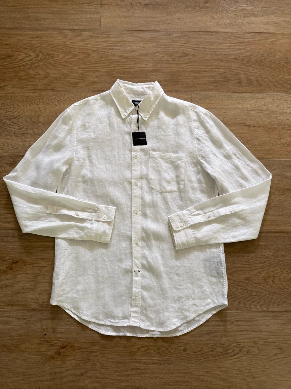 Club Monaco Men’s Pure Linen Slim Fit Button Down Shirt NWT S White